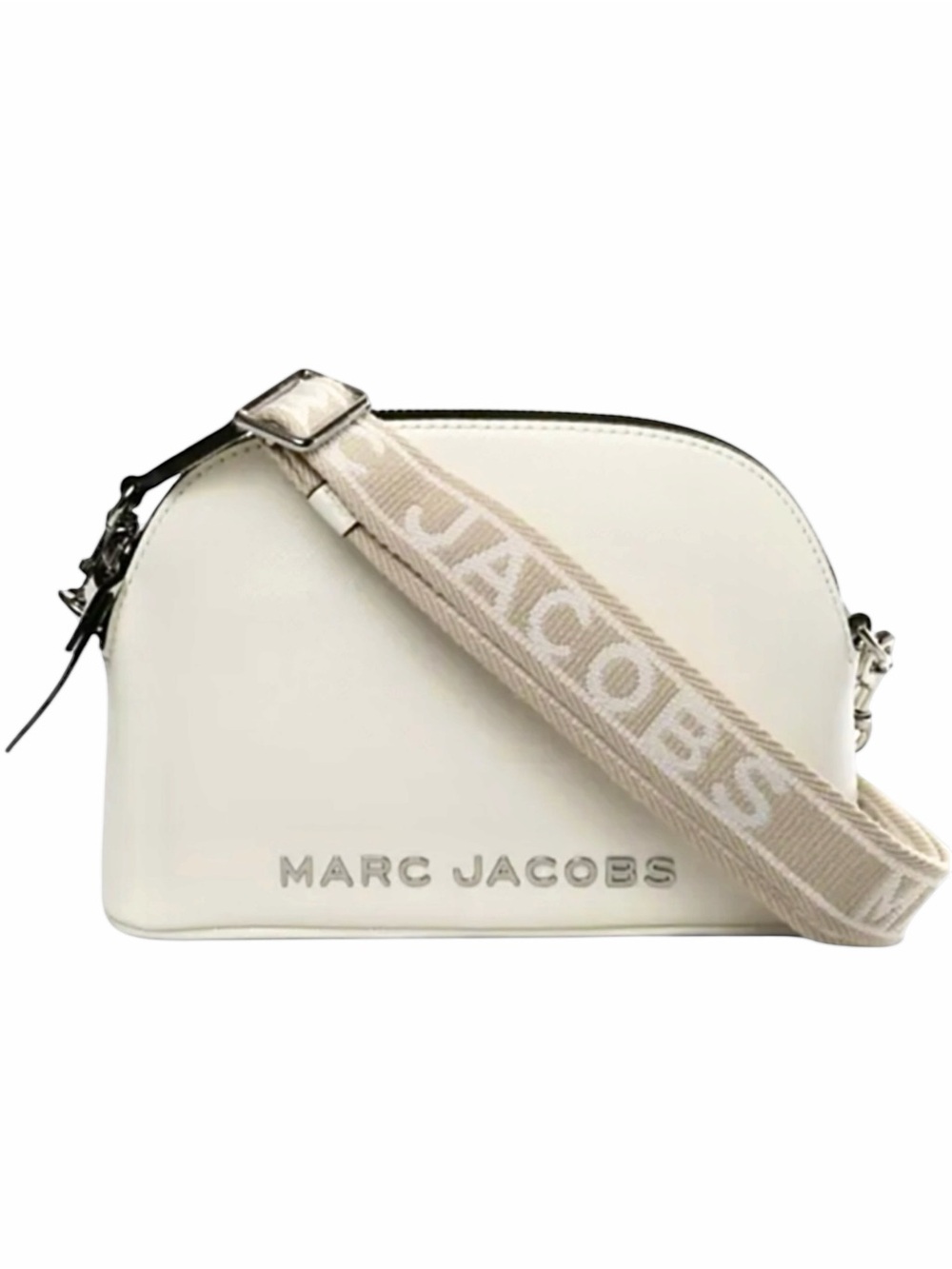 MARC JACOBS Ivory Leather Crossbody Bag with With Guitar Strap